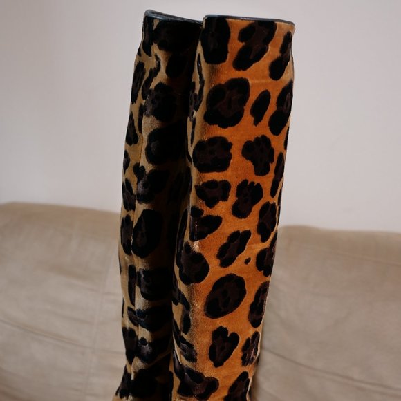 Dolce & Gabbana - Women's Brown Leopard Print Boots - Picture 3 of 12